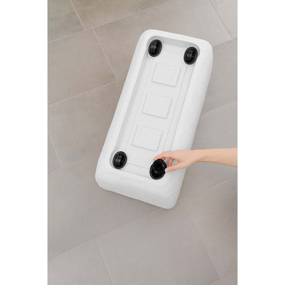 Vaso Lithos con ruote effetto pietra 81x41x40 cm bianco