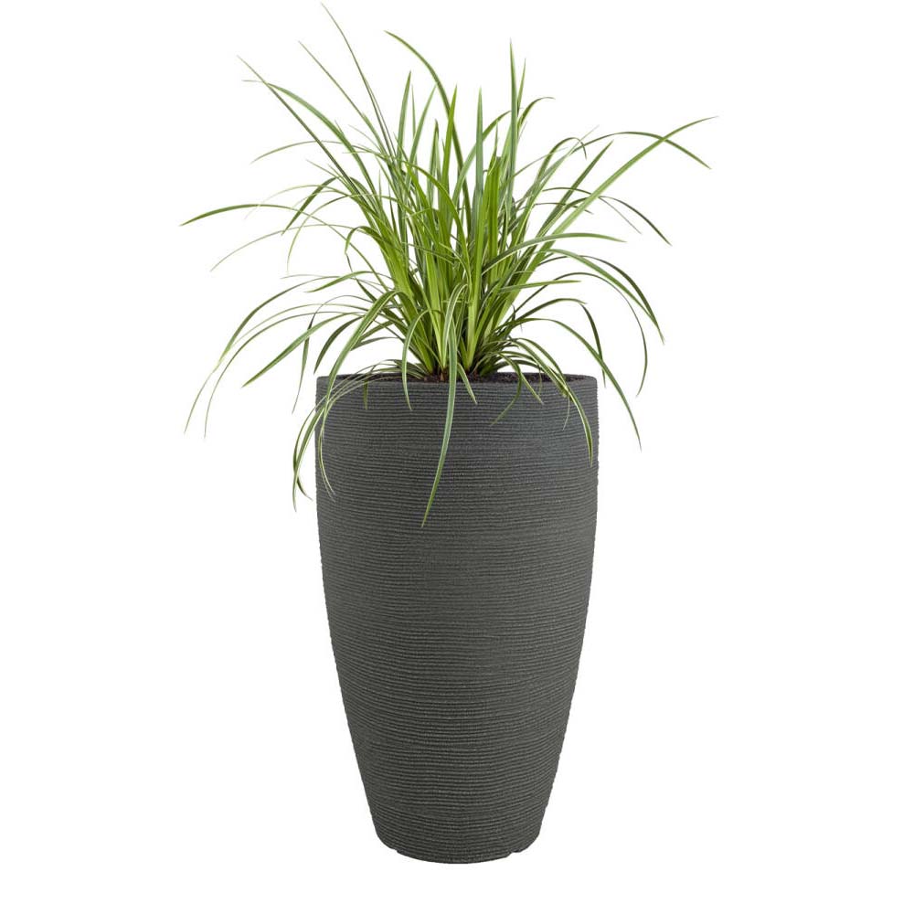 Vaso terra a coste tondo diametro 40 cm grigio