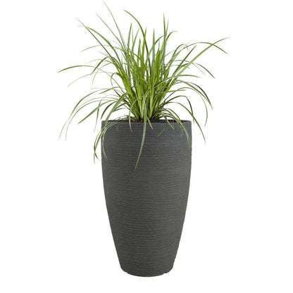 Vaso terra a coste tondo diametro 40 cm grigio