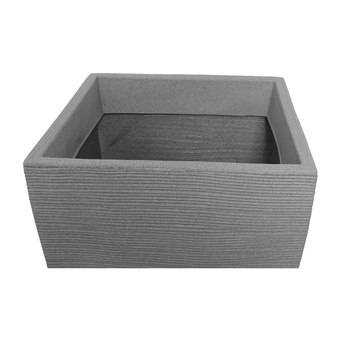 Vaso terra quadrato a coste 40 x h 60 cm grigio