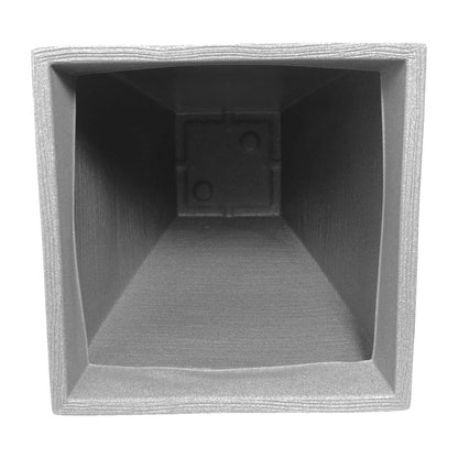 Vaso terra quadrato a coste 40 x h 60 cm grigio