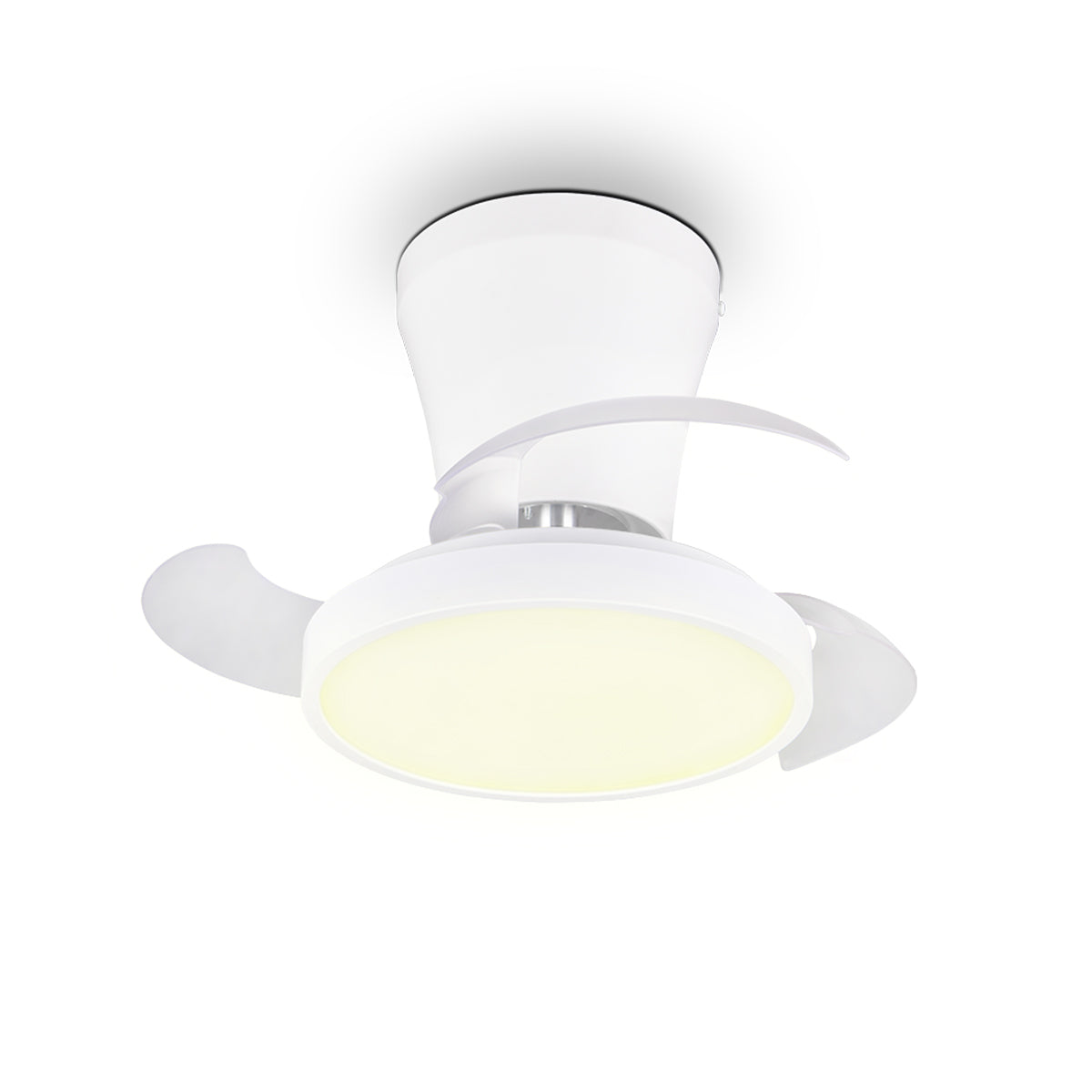 Ventilatore LED da soffitto Moss estivo/invernale in metallo bianco 13W con telecomando