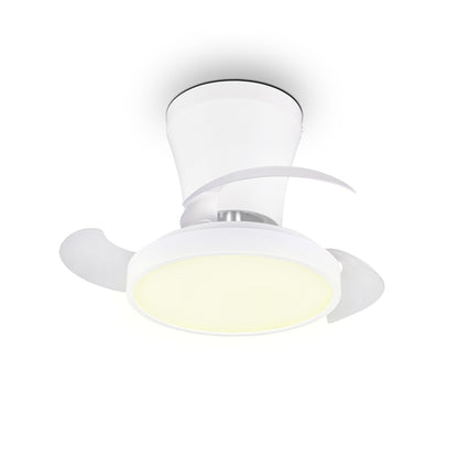 Ventilatore LED da soffitto Moss estivo/invernale in metallo bianco 13W con telecomando
