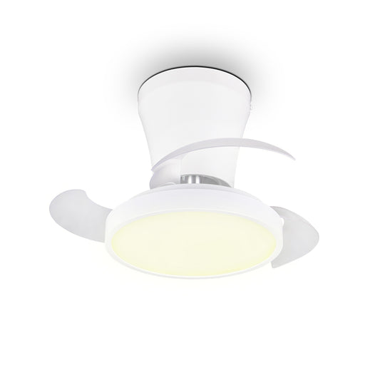 Ventilatore LED da soffitto Moss estivo/invernale in metallo bianco 13W con telecomando