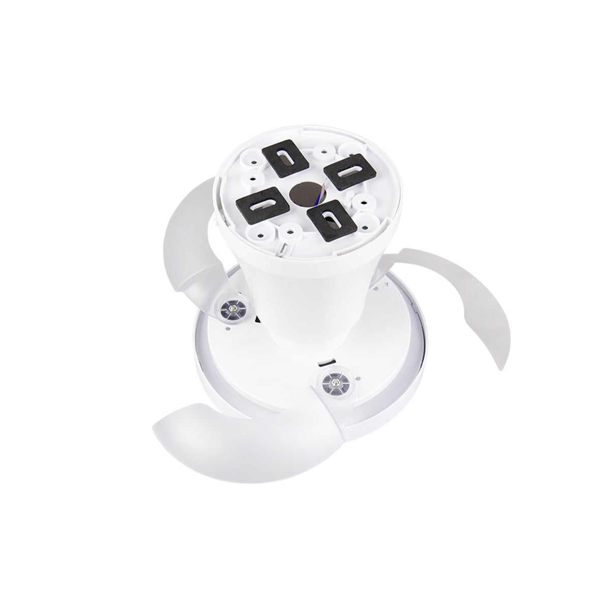 Ventilatore LED da soffitto Moss estivo/invernale in metallo bianco 13W con telecomando