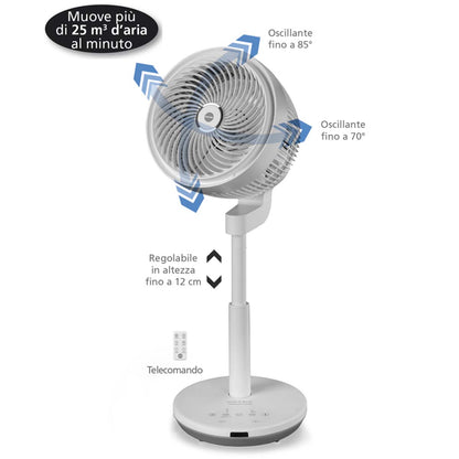 Ventilatore a piantana Macom 4 velocità 60W bianco