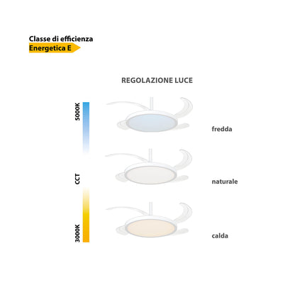 Ventilatore da soffitto luce LED Ø 49cm con telecomando Zephir ZVP4