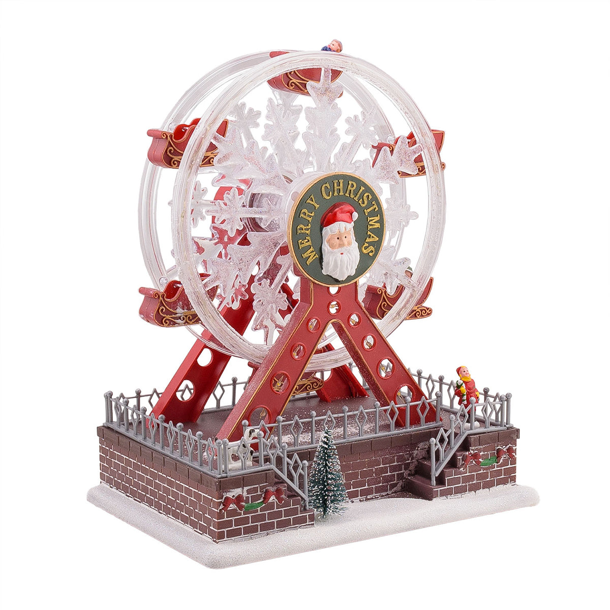 Villaggio natalizio con ruota panoramica musica e LED H 29cm Lotti