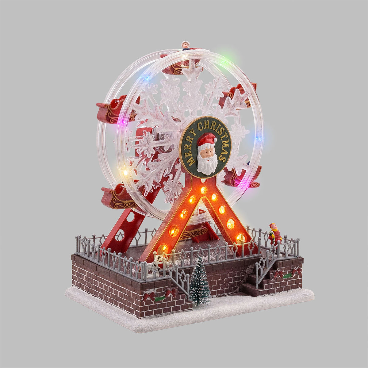 Villaggio natalizio con ruota panoramica musica e LED H 29cm Lotti
