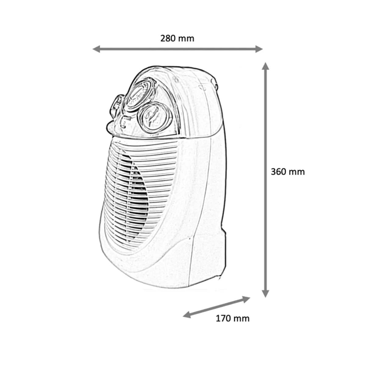 Stufa elettrica termoventilatore 2000 W Zephir Termoconfort Plus
