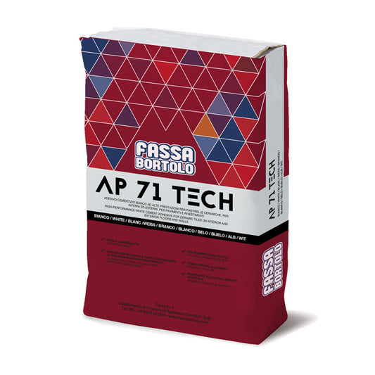 Colla Piastrelle Fassa AP71 Tech 25 kg adesivo monocomponente antiscivolo per ceramica gres e porcellanato