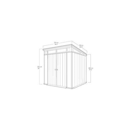 Keter casetta da giardino in resina 214x218x226H cm Artisan 7x7 grigio effetto legno con pavimento e finestre