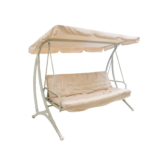 Dondolo da giardino 3 posti in metallo bianco Lunas