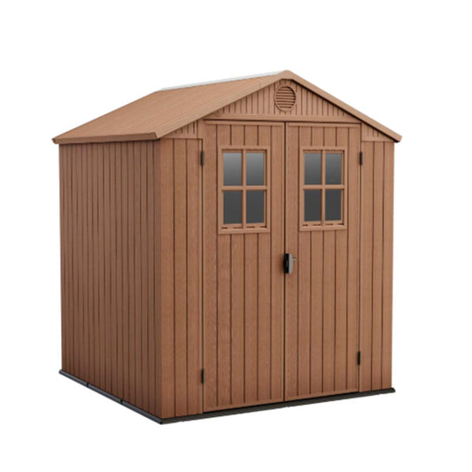 Keter casetta da giardino Darwin 6x6 in resina con finestre e pavimento incluso