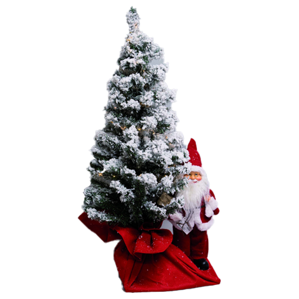 Alberino di natale con babbo natale 38 x 90 cm con 50 luci rame bianco caldo