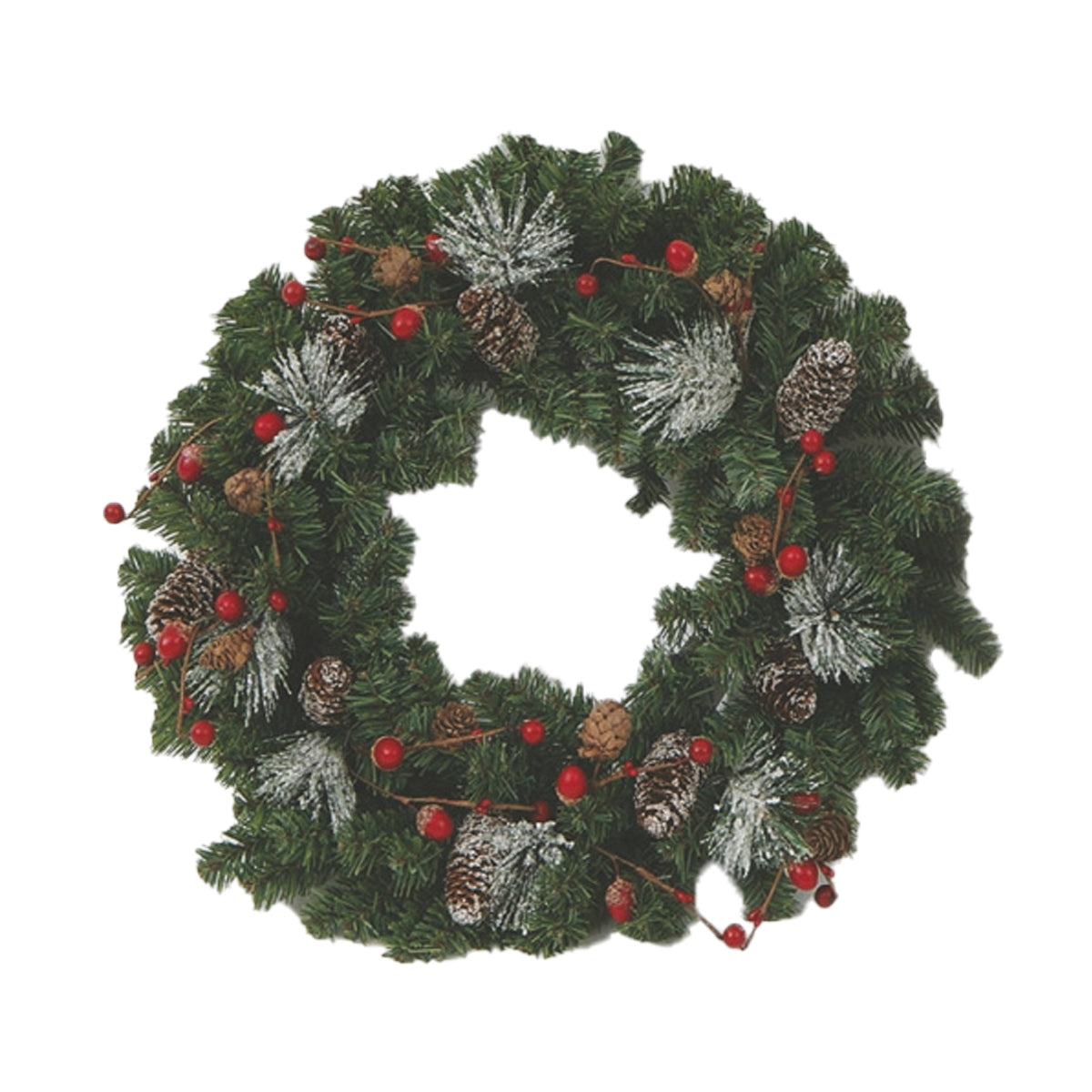 Corona di Natale dietro porta Ø 40 cm con bacche e pigne