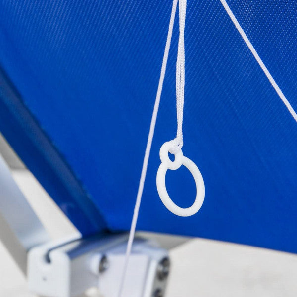 Lettino mare regolabile due posizioni con parasole 189x61x38 cm