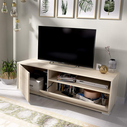 Mobile basso per TV in melamina ad alta resistenza 130x40x41 cm legno naturale