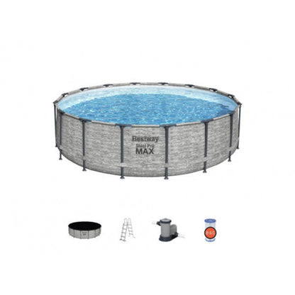 Piscina fuori terra rotonda Steel Pro Max Bestway 5619E con accessori  488x122 cm