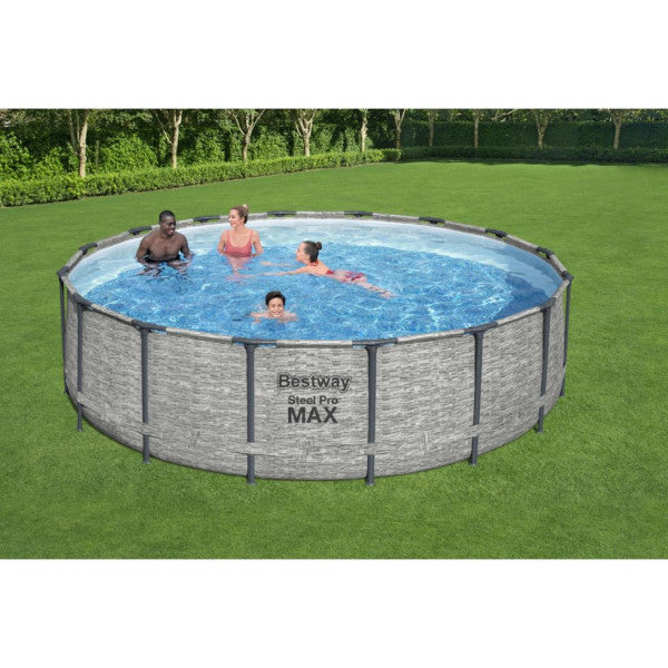 Piscina fuori terra rotonda Steel Pro Max Bestway 5619E con accessori  488x122 cm