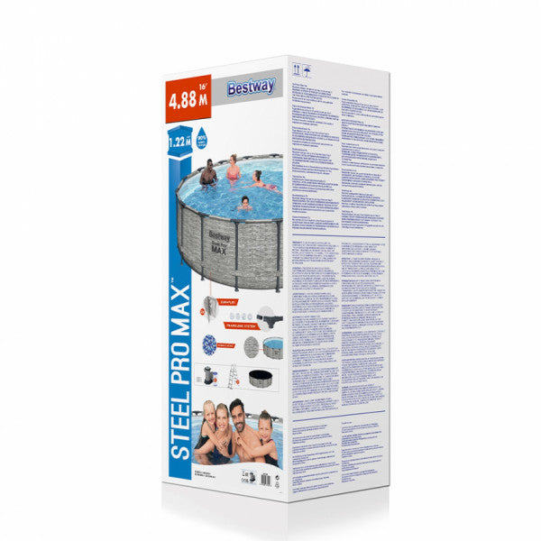 Piscina fuori terra rotonda Steel Pro Max Bestway 5619E con accessori  488x122 cm