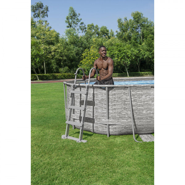 Piscina Swim Vista II ovale con oblò Bestway 56714 con accessori 427x250x100 cm