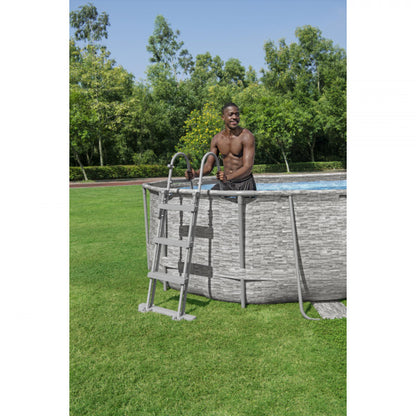 Piscina Swim Vista II ovale con oblò Bestway 56714 con accessori 427x250x100 cm