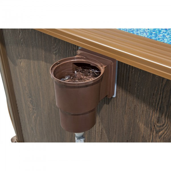 Piscina fuori terra Hydrium tonda effetto legno Bestway  561CU con accessori 490x130 cm