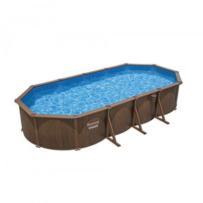 Piscina fuori terra Hydrium ovale effetto legno Bestway 561CW  con accessori 732x366x132 cm