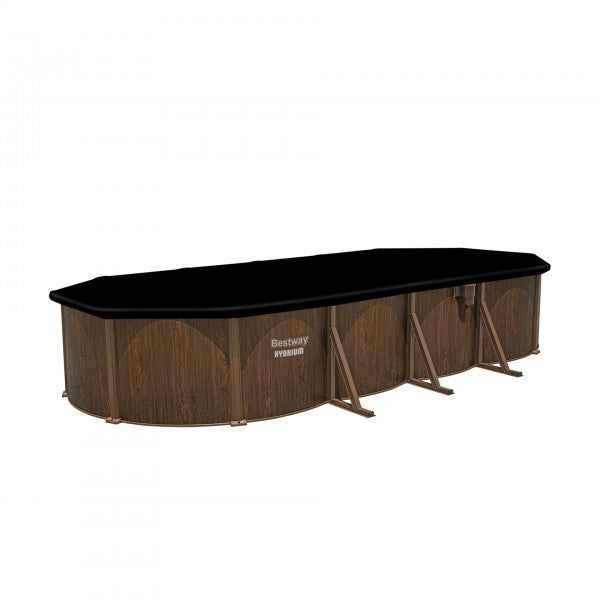Piscina fuori terra Hydrium ovale effetto legno Bestway 561CW  con accessori 732x366x132 cm