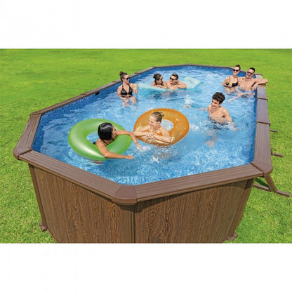 Piscina fuori terra Hydrium ovale effetto legno Bestway 561CW  con accessori 732x366x132 cm
