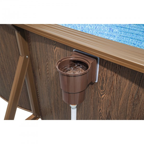 Piscina fuori terra Hydrium ovale effetto legno Bestway 561CW  con accessori 732x366x132 cm