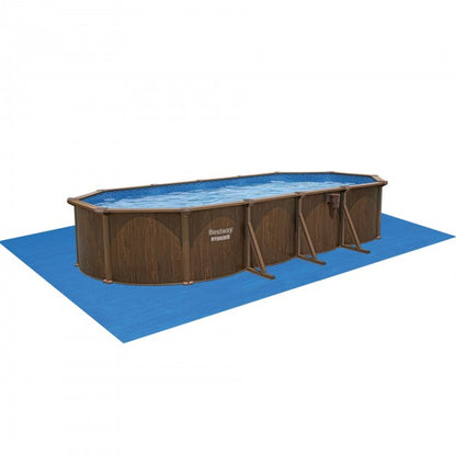 Piscina fuori terra Hydrium ovale effetto legno Bestway 561CW  con accessori 732x366x132 cm
