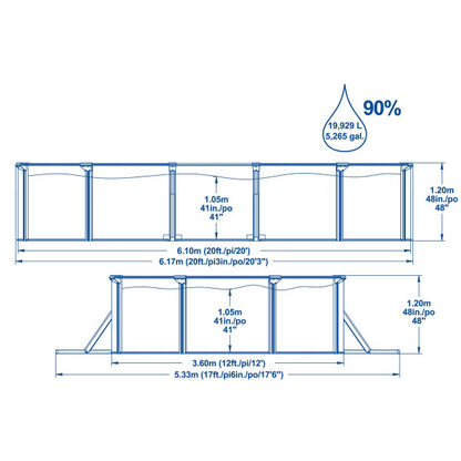 Piscina Hydrium ovale Bestway 56369 con accessori 610x360x120 cm