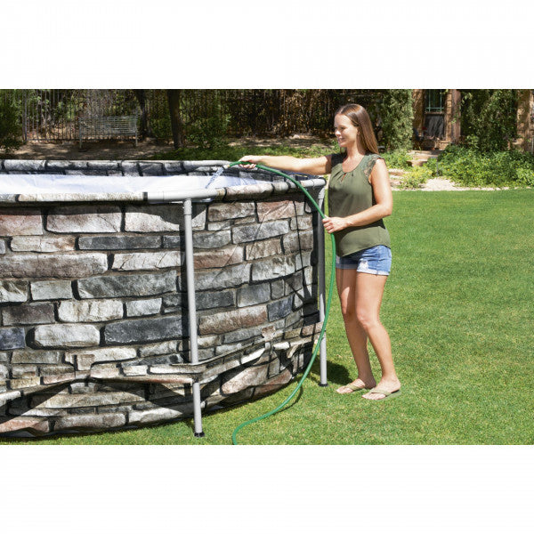 Piscina fuori terra Confort effetto piastrelle Bestway 56719 con accessori 610x366x122 cm