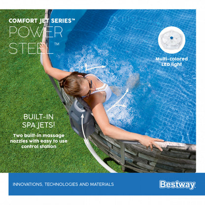 Piscina fuori terra Confort effetto piastrelle Bestway 56719 con accessori 610x366x122 cm