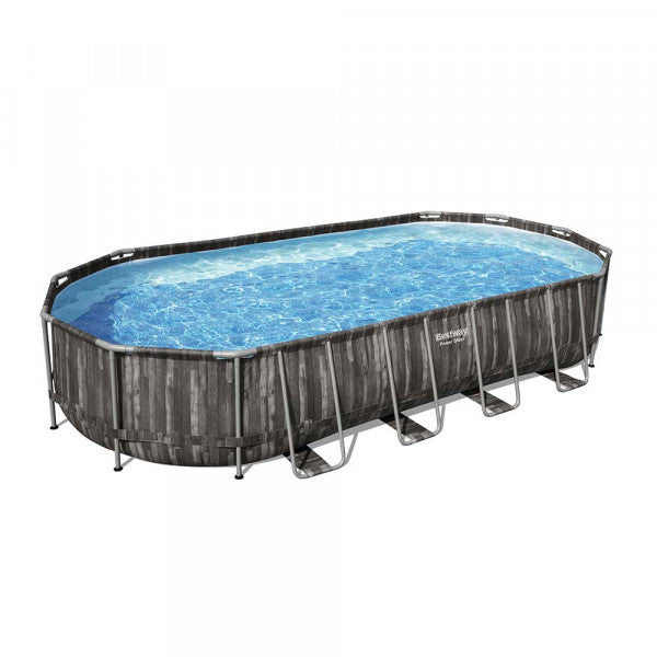 Piscina fuori terra Power Steel ovale Bestway 5611T con accessori 732x366x122 cm