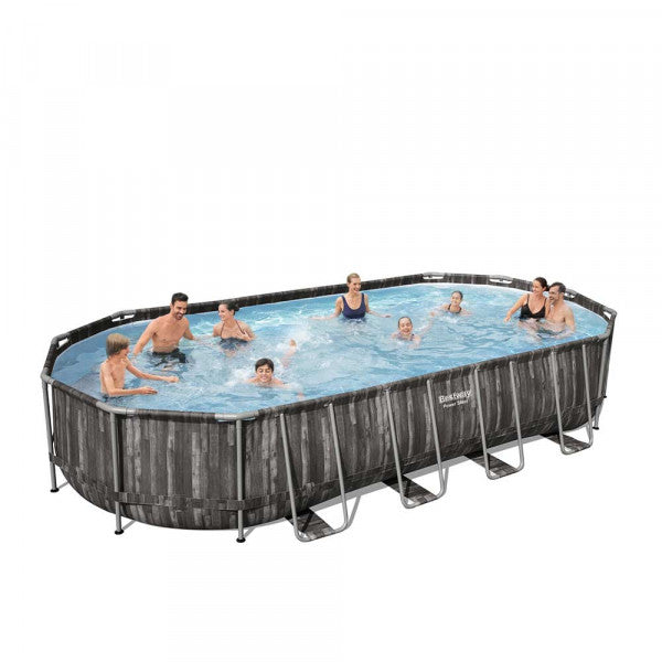 Piscina fuori terra Power Steel ovale Bestway 5611T con accessori 732x366x122 cm