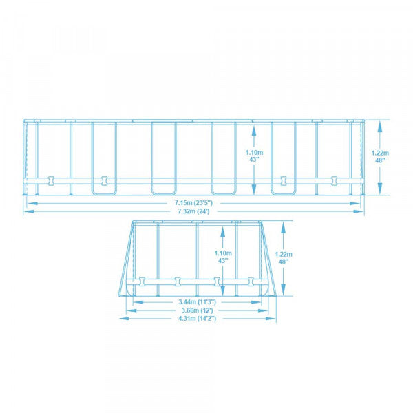 Piscina fuori terra Power Steel ovale Bestway 5611T con accessori 732x366x122 cm