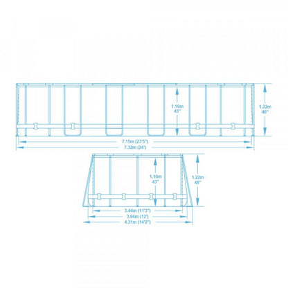 Piscina fuori terra Power Steel ovale Bestway 5611T con accessori 732x366x122 cm