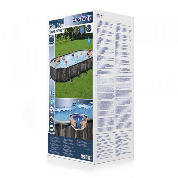 Piscina fuori terra Power Steel ovale Bestway 5611T con accessori 732x366x122 cm