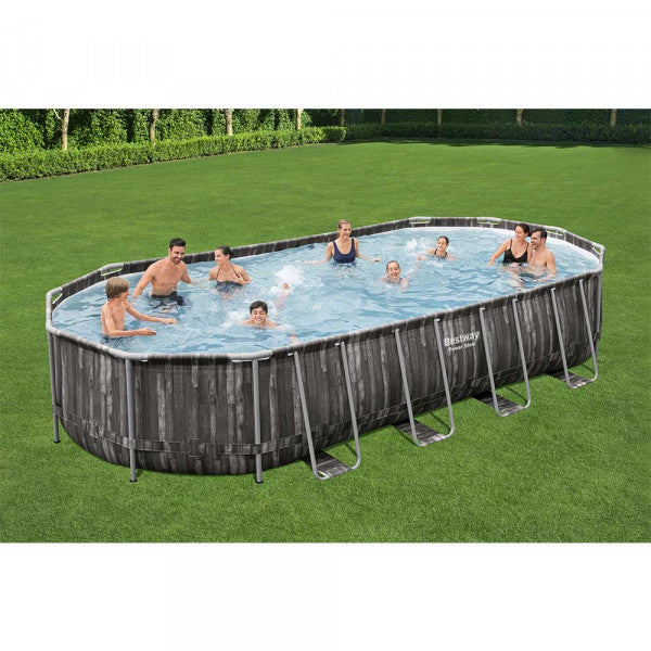 Piscina fuori terra Power Steel ovale Bestway 5611T con accessori 732x366x122 cm