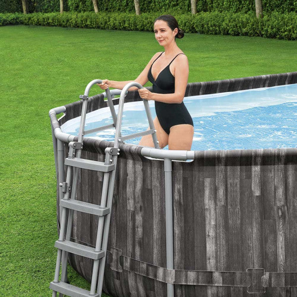 Piscina fuori terra Power Steel ovale Bestway 5611T con accessori 732x366x122 cm