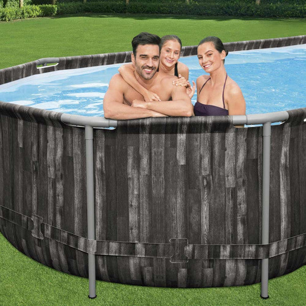 Piscina fuori terra Power Steel ovale Bestway 5611T con accessori 732x366x122 cm