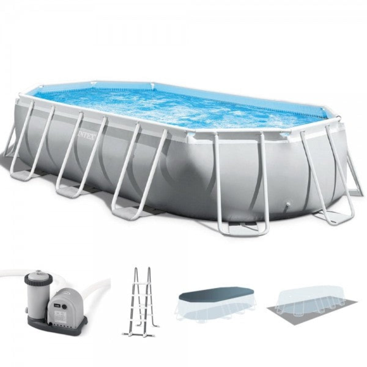 Piscina fuori terra prisma frame ovale Intex 26796 con accessori 503x274x122 cm