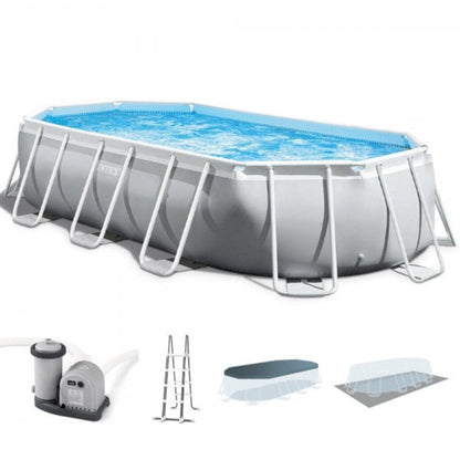 Piscina fuori terra prisma frame ovale Intex 26796 con accessori 503x274x122 cm