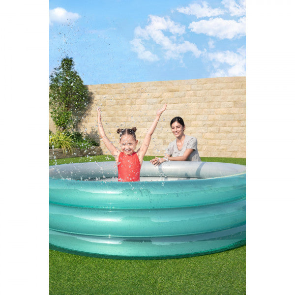 Piscina gonfiabile per bambini Bestway 51043 Big Metallic 3 ring pool 200x53 cm