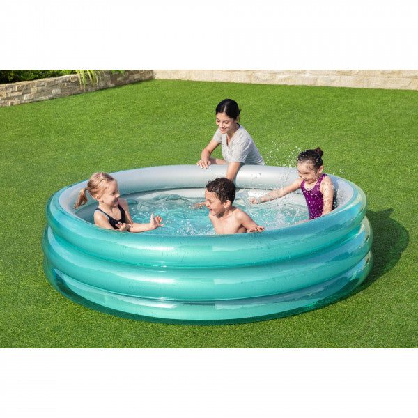 Piscina gonfiabile per bambini Bestway 51043 Big Metallic 3 ring pool 200x53 cm