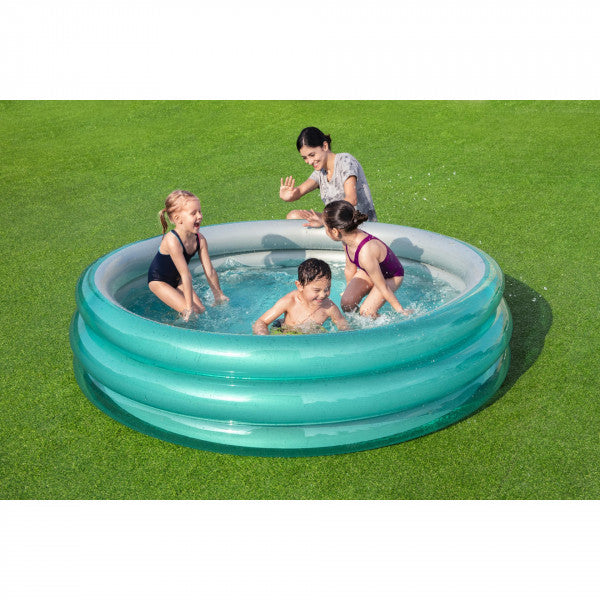 Piscina gonfiabile per bambini Bestway 51043 Big Metallic 3 ring pool 200x53 cm