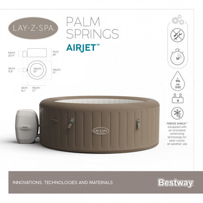 Piscina idromassaggio gonfiabile Bestway 60017 Lay-Z Spa Palm Spring 196x71 cm